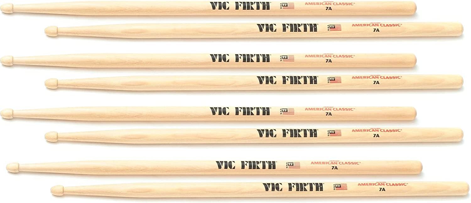 Vic Firth 7A American Classic 7A Wood Tip 4 Pak